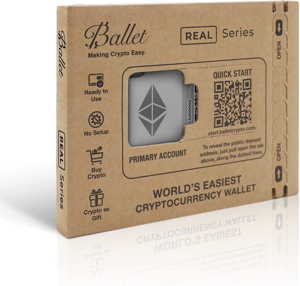 Ballet Real Ethereum - The Easiest Cryptocurrency Cold Storage Card - Crypto Hardware Wallet, Safeguarding Your Digital Assets (Single)