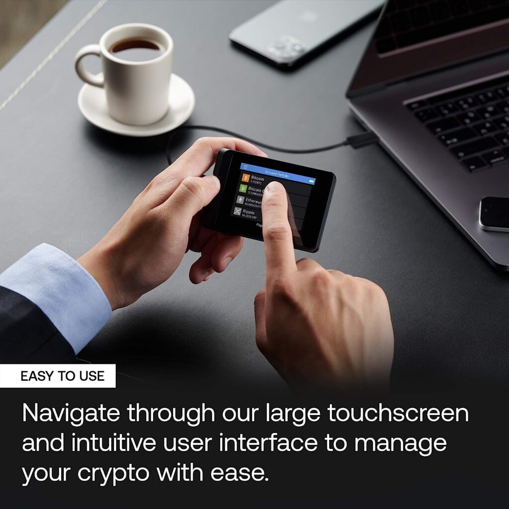 SecuX W10 - Most Secure Crypto Hardware Wallet w/Large Touch Screen  NFT Support - Easily Manage Your Bitcoin, Ethereum, BTC, ETH, SOL, LTC, Doge, BNB, Dash, XLM, ERC20, BSC and More