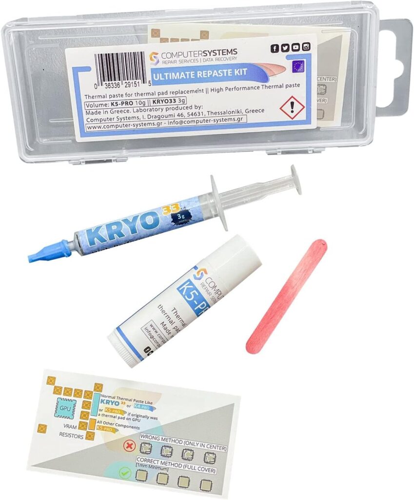 Ultimate Repaste KIT K5 PRO KRYO33  K5-PRO Set Compatible with Crypto Cryptocurrency Miner PS4 iMac Dell Alienware