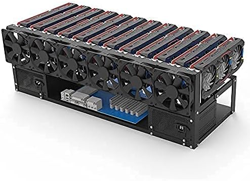 Mining Rig Frame - 12 GPU Steel Open Air Miner Mining Computer Frame Rig Case for Crypto Coin Currency Bit Coin ETH ETC ZEC Mining Accessories Tools - Frame Only, Fans  GPU is not Included