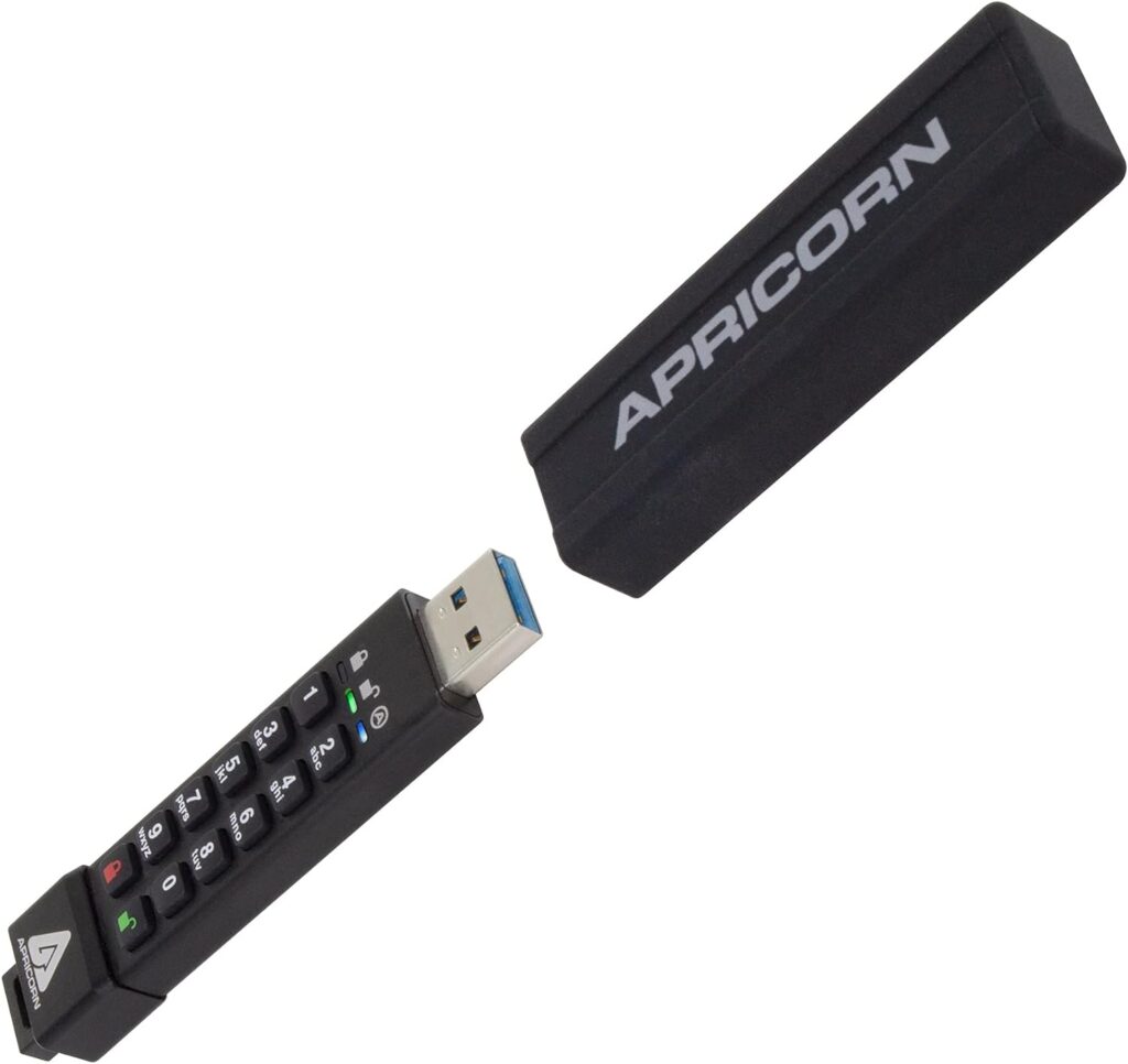 Apricorn 16GB Aegis Secure Key 3Z 256-bit AES XTS Hardware Encrypted FIPS 140-2 Level 3 Validated Secure USB 3.0 Flash Drive (ASK3Z-16GB), Black
