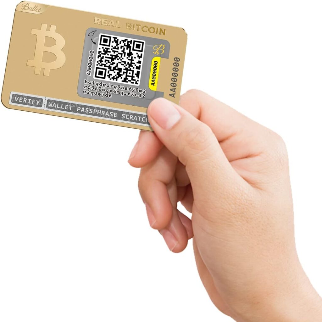 Ballet REAL Bitcoin, Gold Edition - The Easiest Crypto Cold Storage Card, Cryptocurrency Hardware Wallet with Multicurrency and NFT Support (Single)