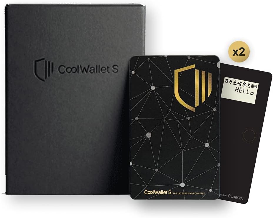 CoolWallet S Duo- Crypto Hardware Wallet 2 Pack, Secure Your Crypto In Style, Bluetooth, Wireless, Cryptocurrency Cold Storage, BTC, Bitcoin, ETH, Ethereum, XRP, USDT, ERC20 Tokens, BEP20 Tokens