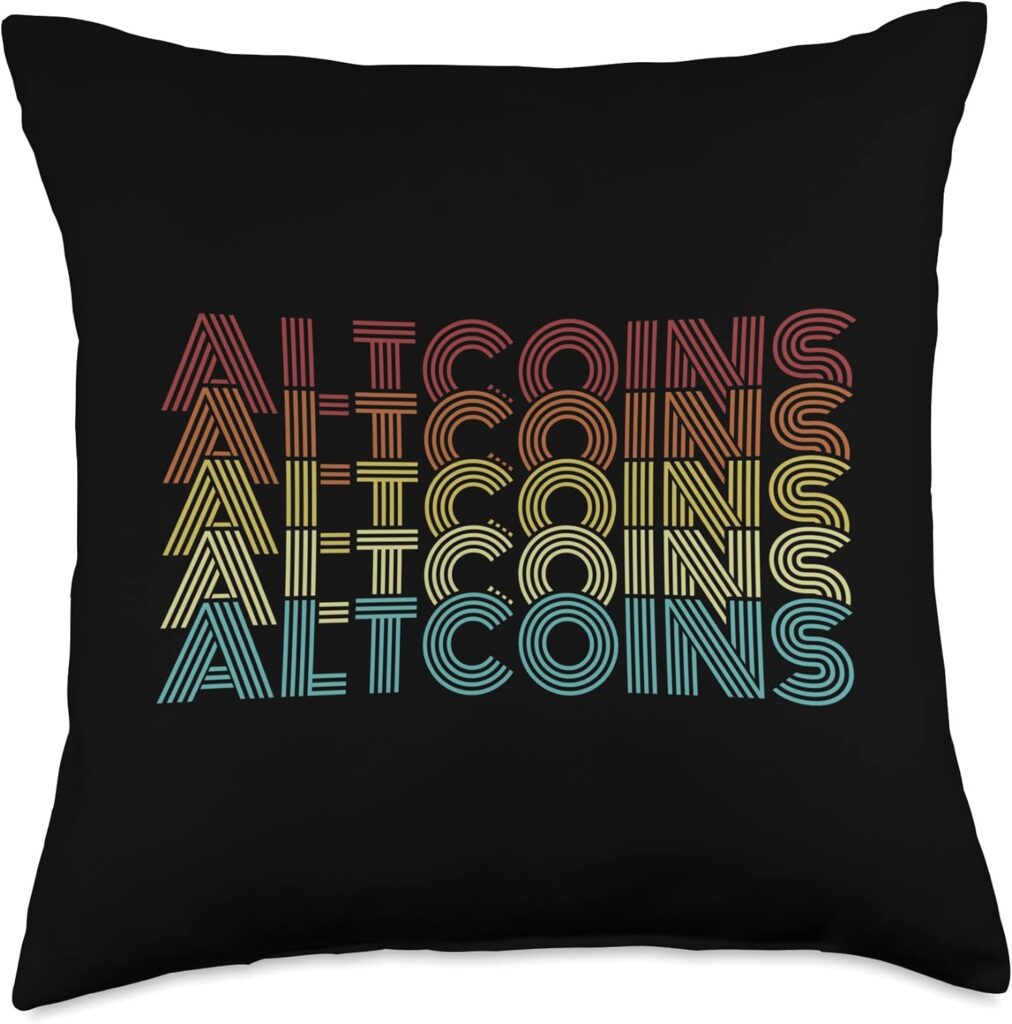 Crypto Wallet Blockchains Crypto Miners Gifts Altcoins Retro Text Blockchains Wallet Crypto Cryptocurrency Throw Pillow, 18x18, Multicolor