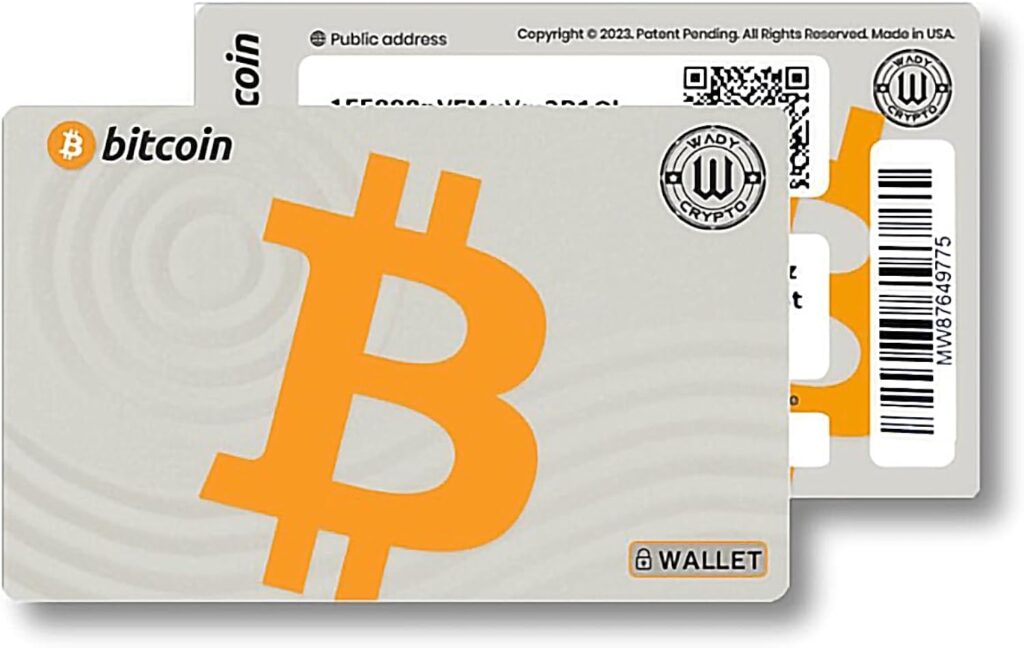 Wady Crypto Bitcoin Cold Storage Air-gapped Wallet card