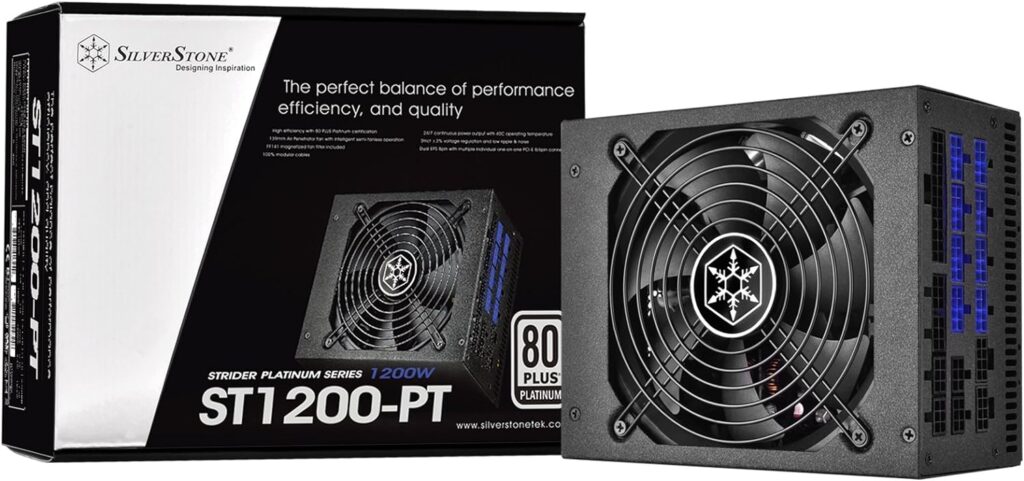 SilverStone Technology Strider 1200W 80 Plus Platinum Modular PSU 1200 Power Supply (PS-ST1200-PT)