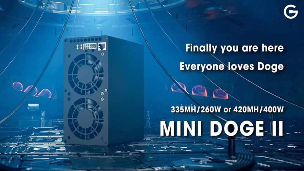 Goldshell Mini Doge II Miner for Doge Coin  LTC Dual Mode 420M/400W or 335M/260W Without PSU