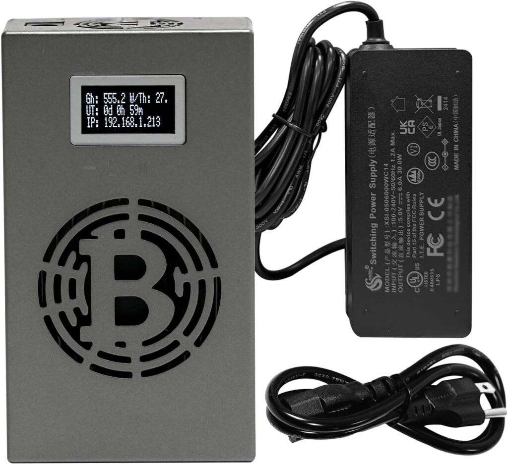 Bitcoins Miner LV06 Solo Miner 2.4GWiFi 13W SHA-256 500GH/S BM1366 Asia SHIP Low Noise Lottery crypto Miner Machine Device Home Use