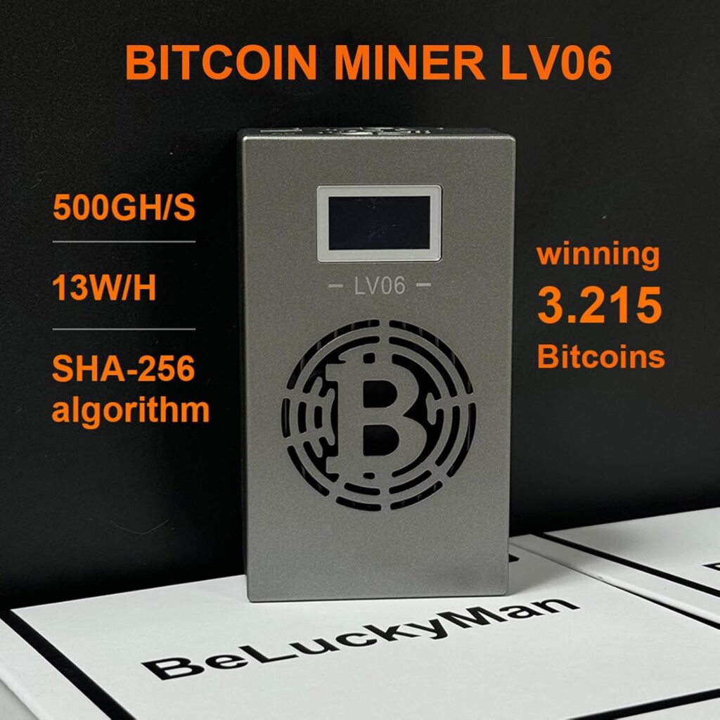 Bitcoin Miner Lucky Miner LV06 BTC Lottery Machine 500GH/S BM1366 WiFi SHA-256 Asic Chip Algorithm BTC BCH BSV DGB