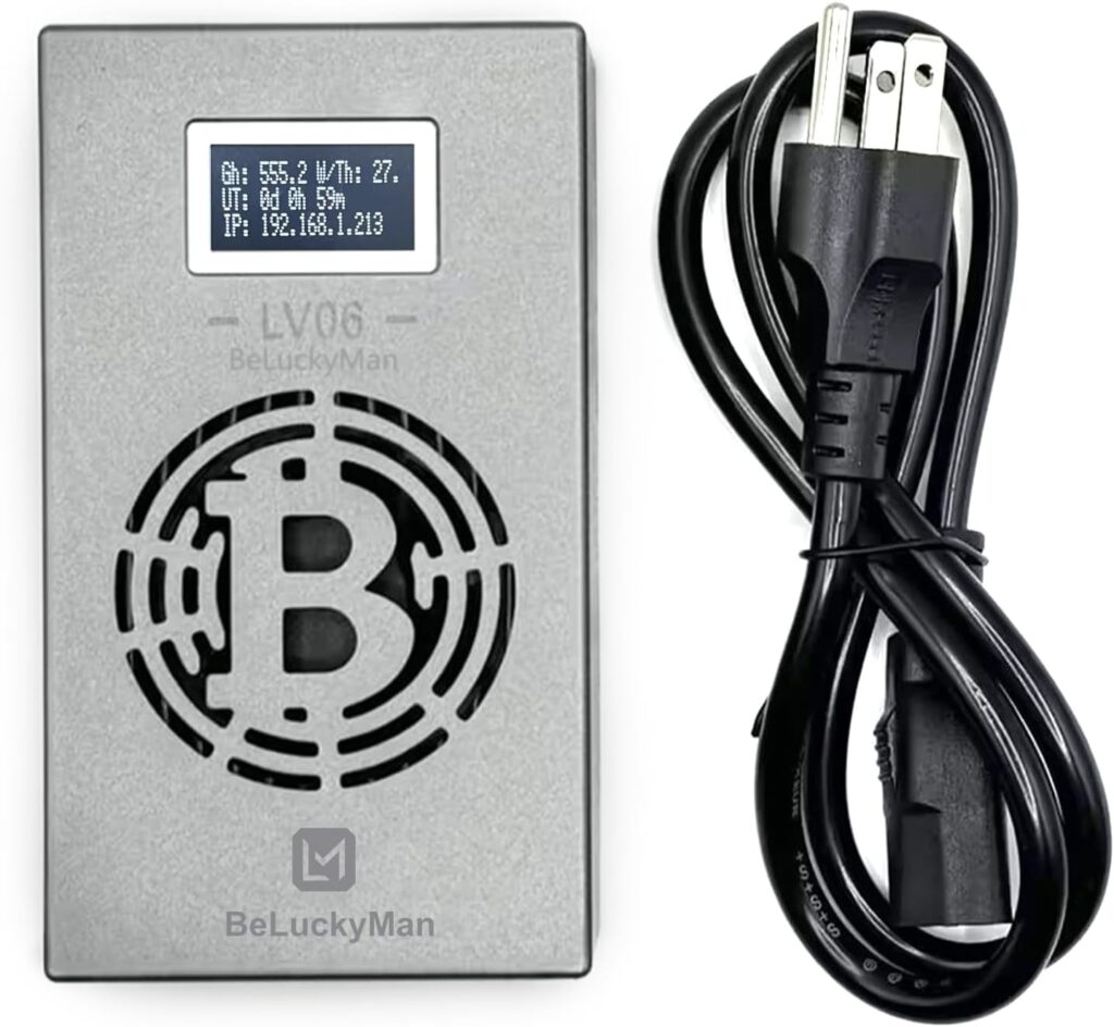 Bitcoin Miner Lucky Miner LV06 BTC Lottery Machine 500GH/S BM1366 WiFi SHA-256 Asic Chip Algorithm BTC BCH BSV DGB