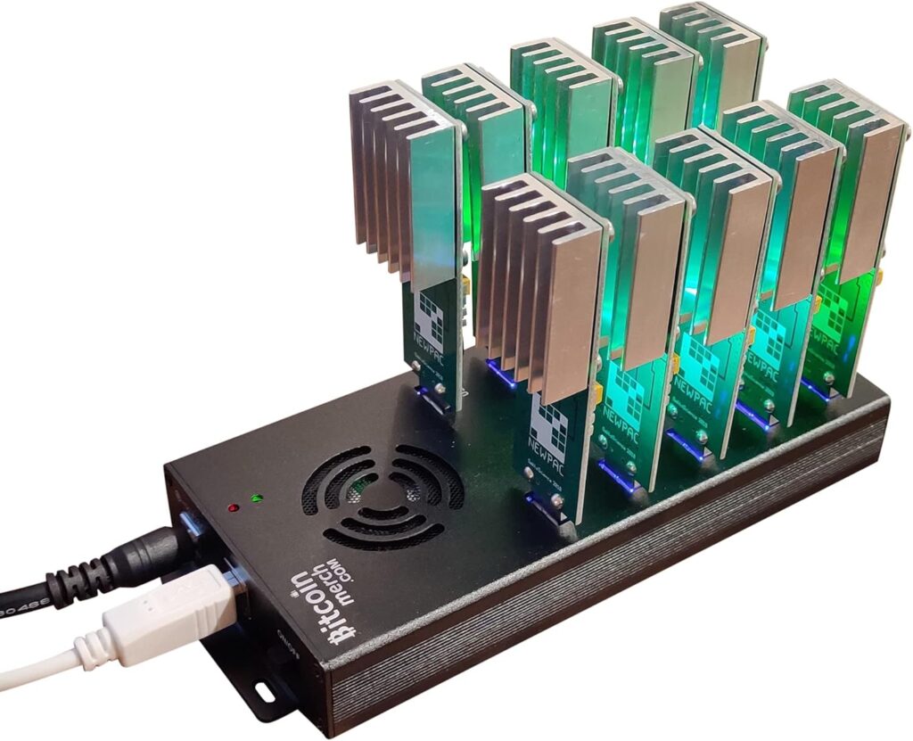 BitcoinMerch.com - 10 Port USB Hub 120W Powered USB 2.0 Charging Hub 12V 10A PSU for NewpPac, Antminer, Moonlander