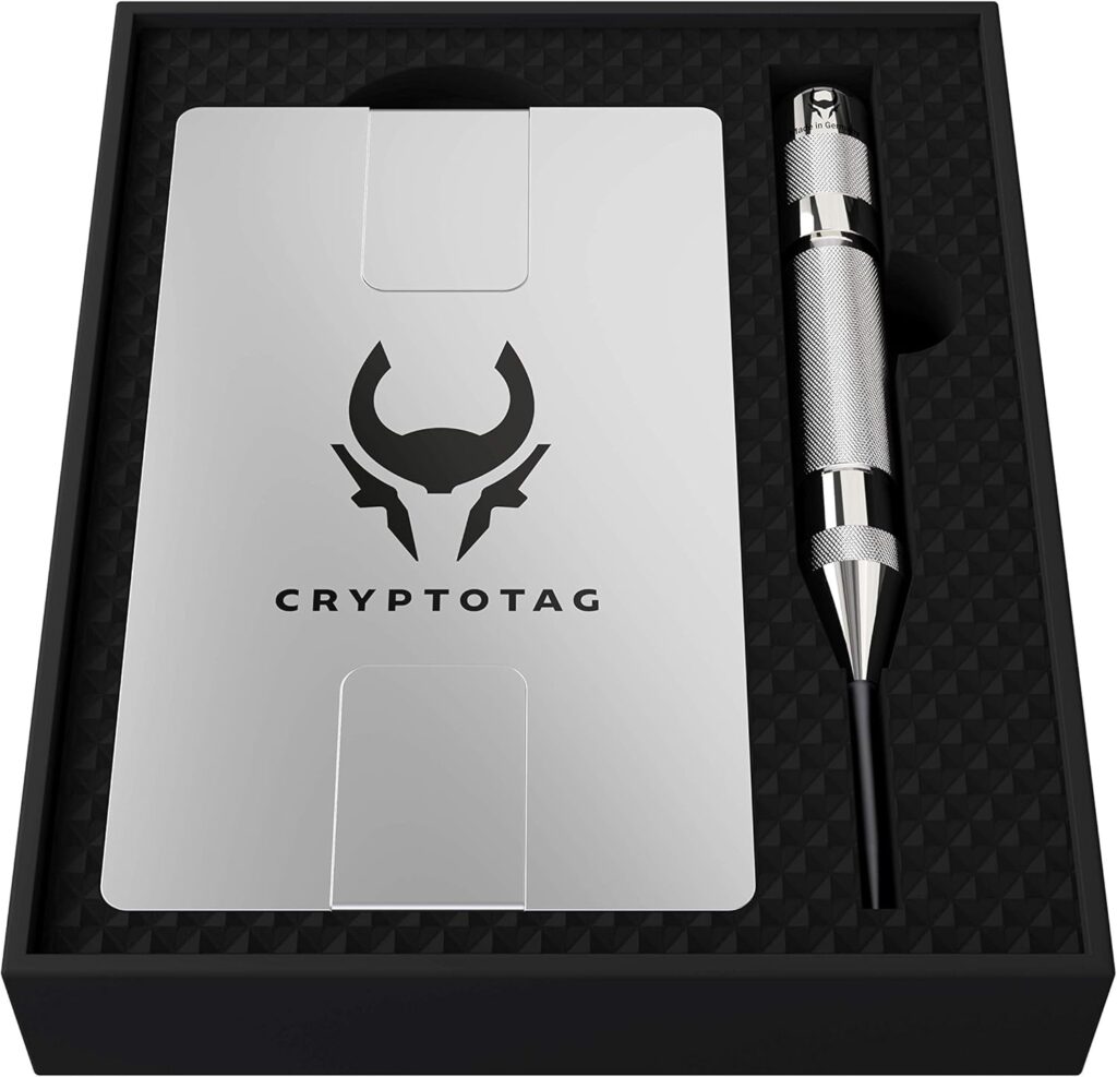 CRYPTOTAG Zeus Starter Kit - Titanium Crypto Seed Storage - Private Key Storage - Cold Wallet Crypto - Crypto Steel Wallet - Compatible with Ledger Nano X, Trezor Model T and More Hardware Wallets