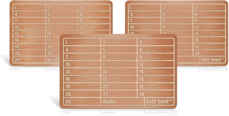 Safe Seed Crypto Metal Wallet Stamp Plate Updated Copper Edition Review