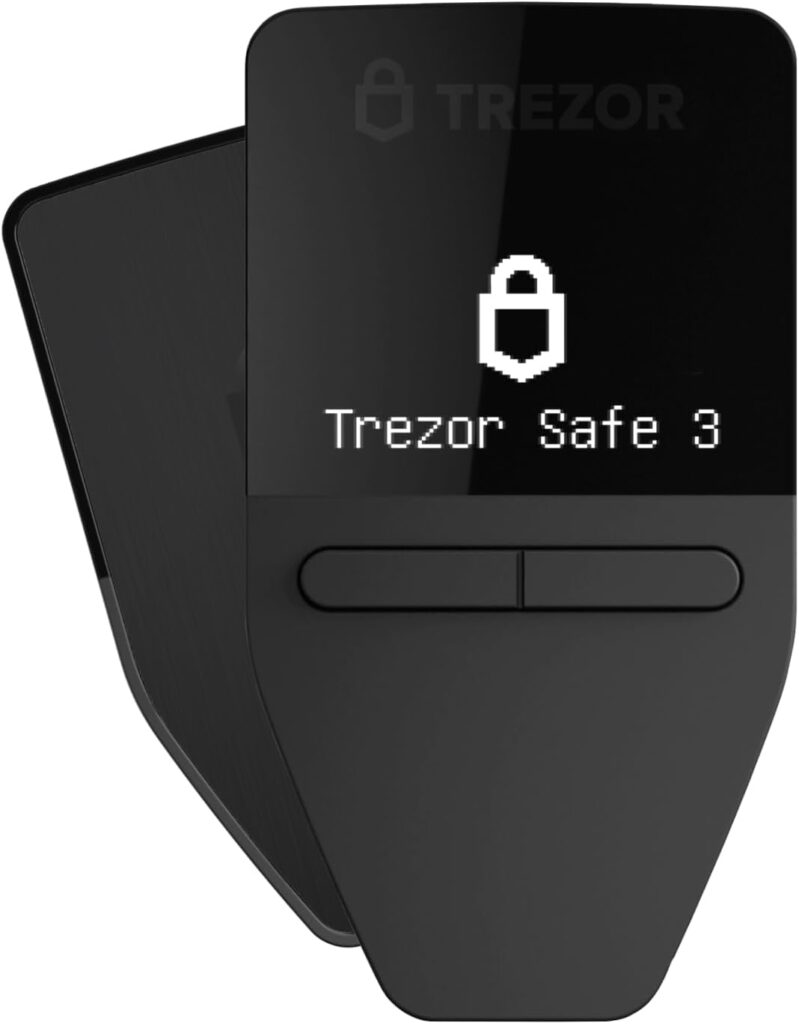 Trezor Safe 3 - Passphrase  Secure Element Protected Crypto Hardware Wallet - Buy, Store, Manage Digital Assets Simply and Safely (Cosmic Black)