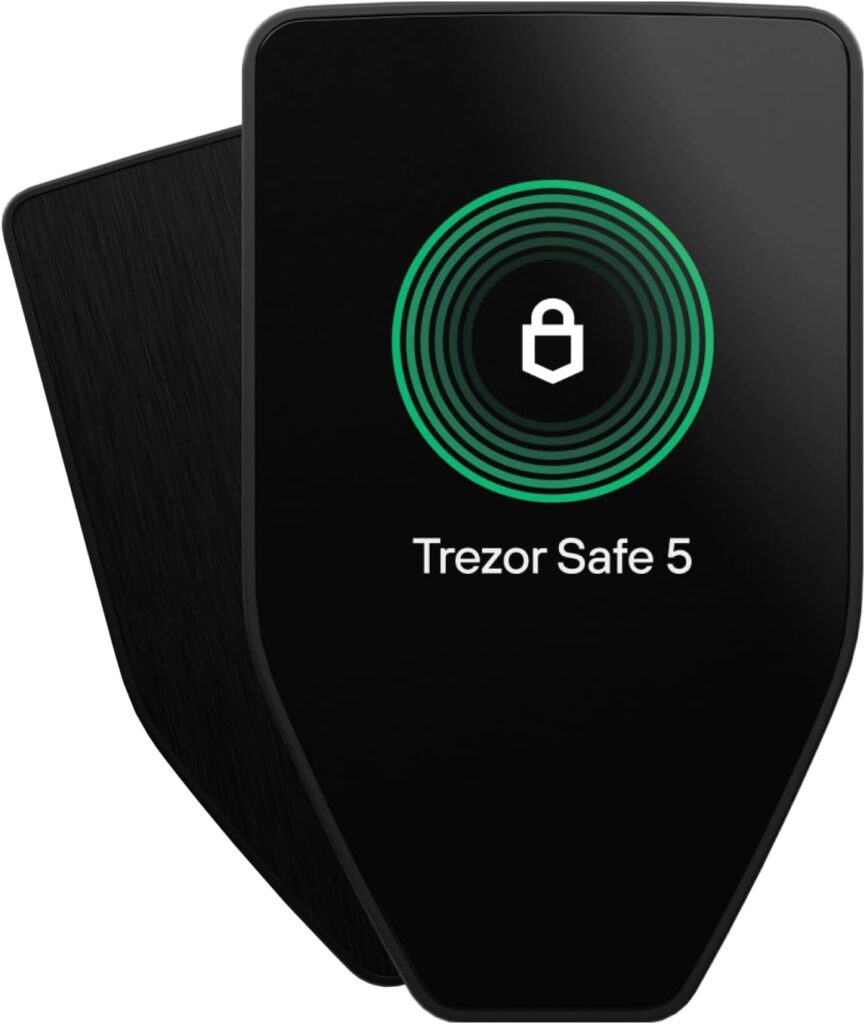 Trezor Safe 5 - Crypto Hardware Wallet with Secure Element  Passphrase, Color Touchscreen and Haptic Feedback, Protect Your Bitcoin and Digital Assets (Black Graphite)