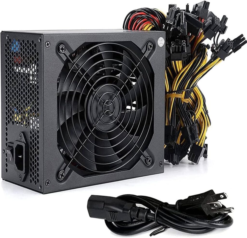 2000W Mining Power Supply Support 6 8 GPUs GPU Mining Rig, Aleo， ETH Miner, Active PFC, PC 2000W Mining Power Supply PSU for 8 GPU ETH Rig Ethereum Miner Designed 110V-220V