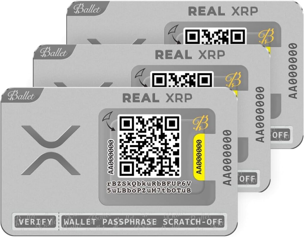 Ballet Real XRP - The Easiest Crypto Cold Storage Card (3-Pack)