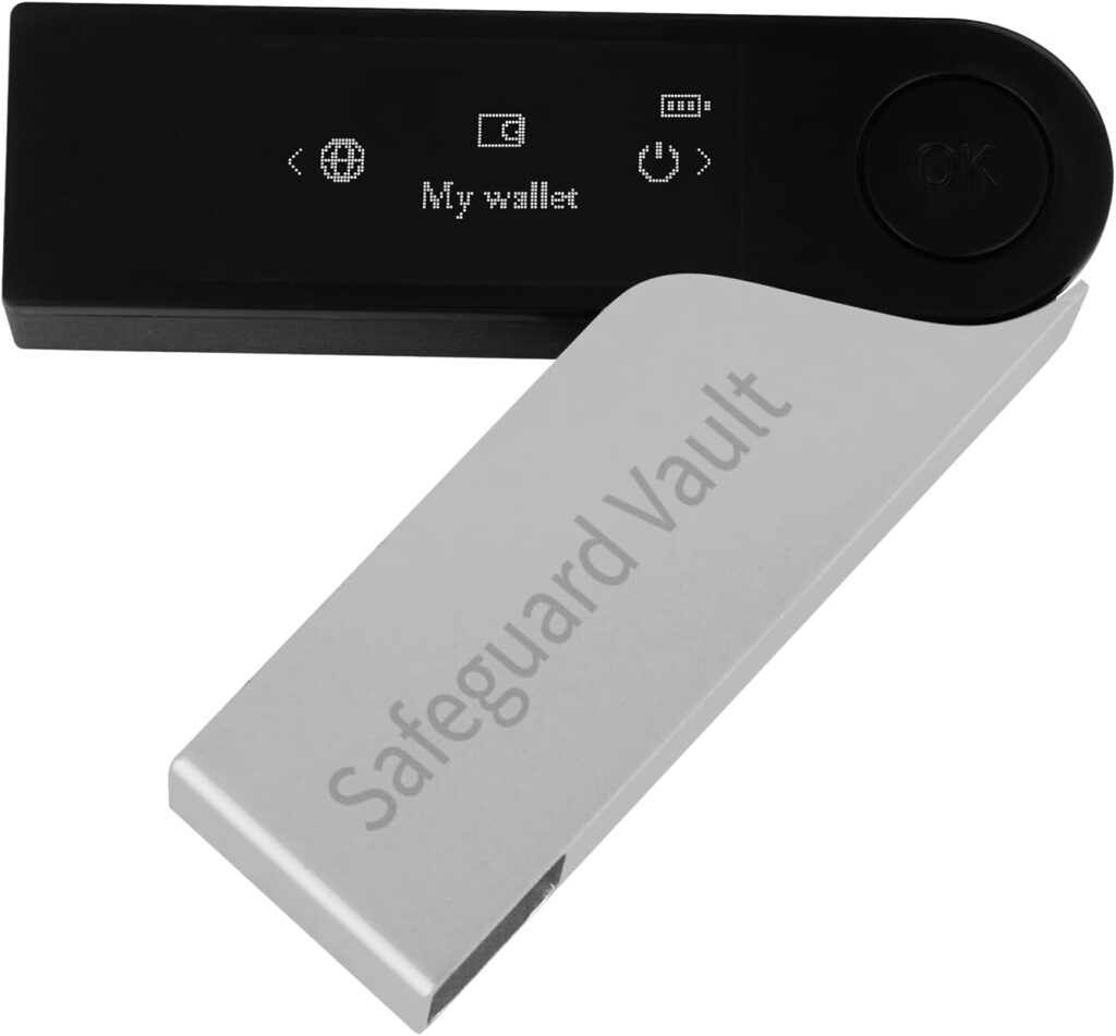 Crypto Hardware Wallet with Bluetooth,Completely Offline Safely Manage Crypto Seed Phrase Storage,Most Secure NFT Support,Supporting Multi-Currency,Black