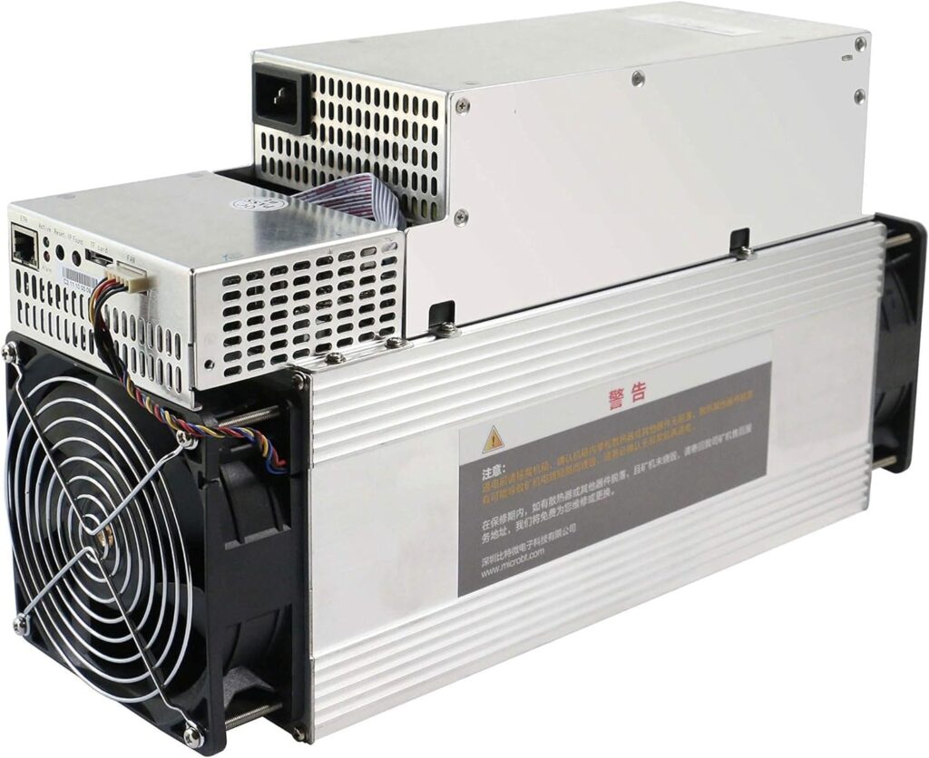 MicroBT Whatsminer M30S, 88TH/S Bitcoin ASIC Miner, High-Performance SHA256 Algorithm, Efficient 38J/TH Energy Consumption, Air-Cooling, with/Reliable 220V Power Supply (Renewed)